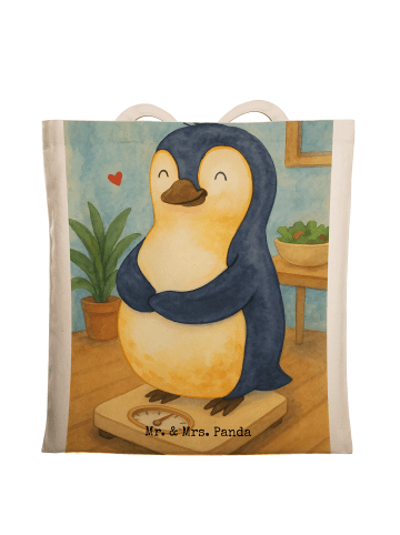 Mr. & Mrs. Panda Tasche Pinguin Diät Design ohne Spruch in Weiß