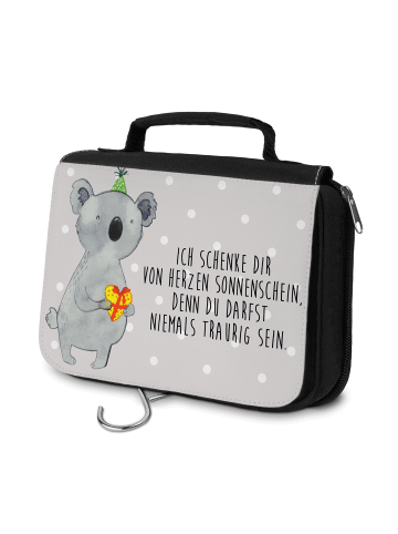 Mr. & Mrs. Panda Kulturbeutel Koala Geschenk mit Spruch in Grau Pastell