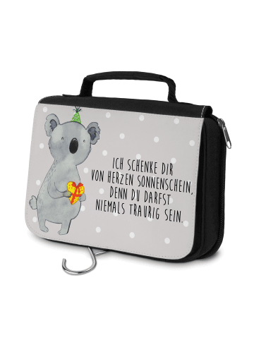 Mr. & Mrs. Panda Toilettentasche Koala Geschenk mit Spruch in Grau Pastell