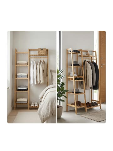 relaxdays Kleiderständer in Natur - (B)80,5 x (H)140 x (T)38,5 cm