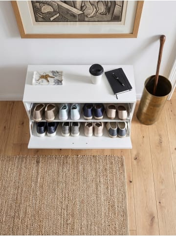 KADIMA DESIGN Schuhkipper aus Holz mit Ablage und 1 Fach, 80x47x24 cm in Weiß