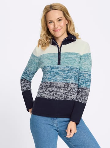Sieh an! Troyer-Pullover in topas-marine-gemustert