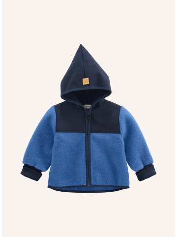 Hessnatur Wollfleece Jacke in mittelblau