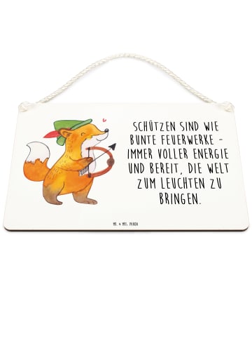 Mr. & Mrs. Panda holzbild Schütze Astrologie mit Spruch in Weiß