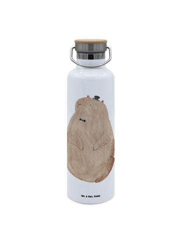 Mr. & Mrs. Panda Wasserflasche Murmeltier ohne Spruch in Weiß