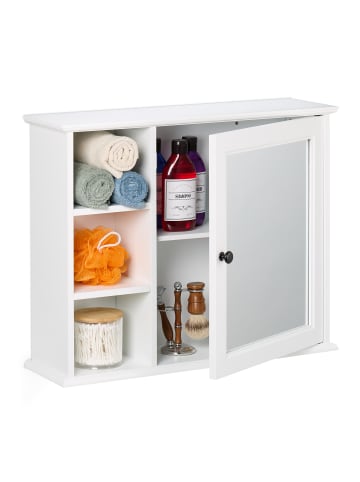 relaxdays Spiegelschrank in Weiß - (B)60 x (H48 x (T)18 cm