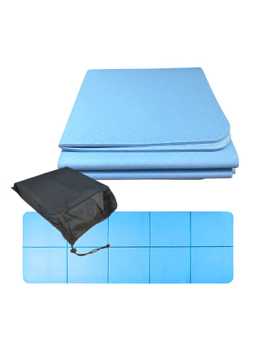 relaxdays Yogamatte in Blau - (B)61 x (H)0,6 x (T)183 cm