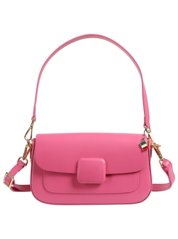 Florence Florence Schultertasche Leder fuchsia, pink ca. 24cm