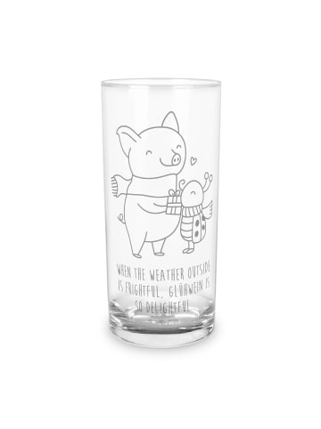 Mr. & Mrs. Panda Wasserglas Glühschwein Smörle mit Spruch in Transparent