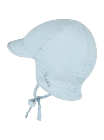 Sterntaler Wende-Schirmmütze Musselin in bleu