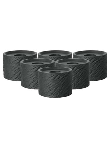 Villeroy & Boch 6er Set Kerzenhalter Manufacture Rock Home ø 6,3 cm in schwarz
