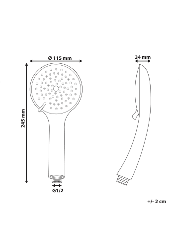 Beliani Wannenarmaturen TARMA in Silber - (W) 12 x (H) 25 x (L) 3 cm