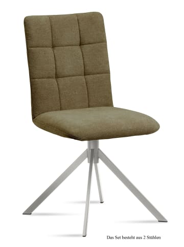 58 aufm Kessel ESSZIMMERSTUHL (2er-Set) Dorise 47x91x60 Edelstahl/Olivgrün