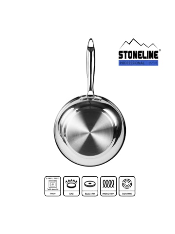 Stoneline PROFESSIONAL Edelstahl Pfanne 28 cm in Silber