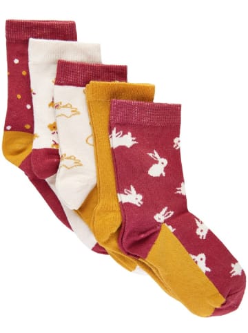 Minymo Kinder Socken "Sock w. pattern (5-pack)" in Rot