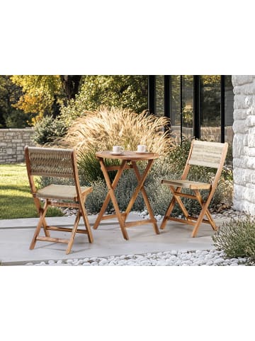 Beliani 3-tlg Bistro Set PROSSEDI in Beige/Braun