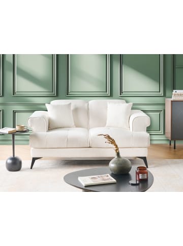 Beliani 2-Sitzer Sofa SKIVE in Weiß/Schwarz - (W) 160 x (H) 88 x (L) 85 cm