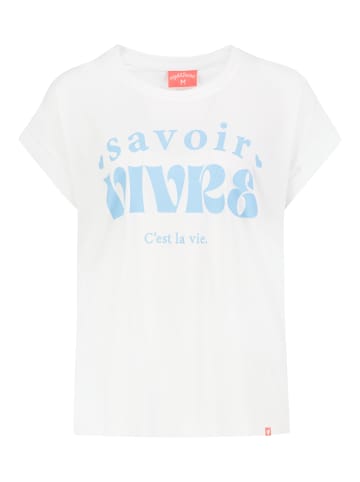 Eight2Nine Rundhals T-Shirt Kurzarm Spruchprint Regular Fit in Weiß-3