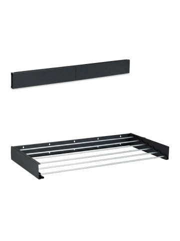 relaxdays Wand-Wäscheständer in Schwarz - 100 cm