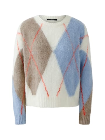 Oui Pullover in white blue