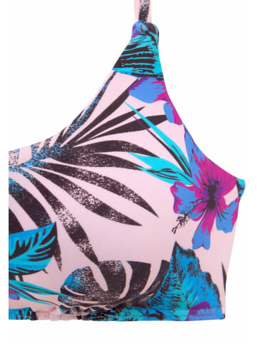 Venice Beach Bustier-Bikini-Top in rosa-bedruckt