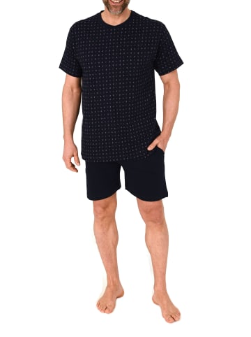 NORMANN kurzarm Schlafanzug Shorty Pyjama Streifen in schwarz