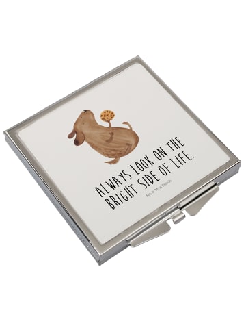 Mr. & Mrs. Panda Kosmetikspiegel Hund Keks mit Spruch in Weiß