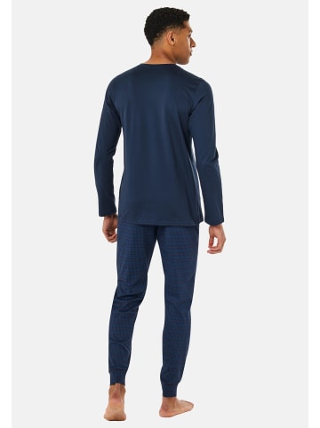 Schiesser Schlafanzug Casual Essentials in Dunkelblau