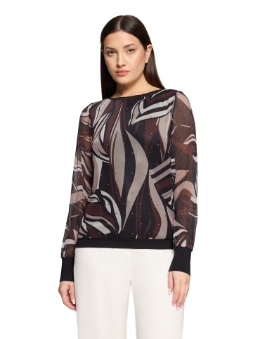 Betty Barclay Langarm-Shirt mit Plissee in Taupe/Black