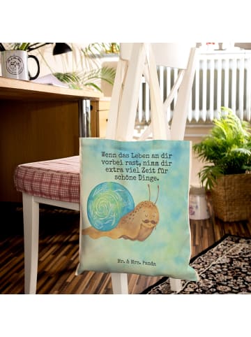 Mr. & Mrs. Panda Tragetasche Schnecke Sir Design mit Spruch in Weiß