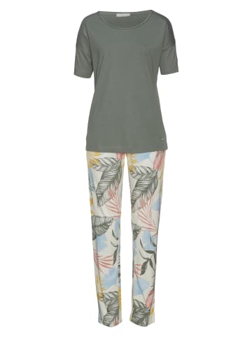 VIVANCE DREAMS Pyjama in khaki-gemustert