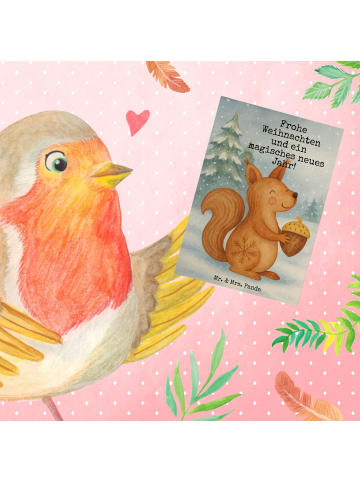 Mr. & Mrs. Panda Beileidskarte Eichhörnchen Weihnachten Design m... in Weiß