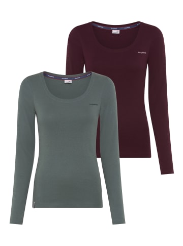 Kangaroos Langarmshirt in bordeaux+salbei