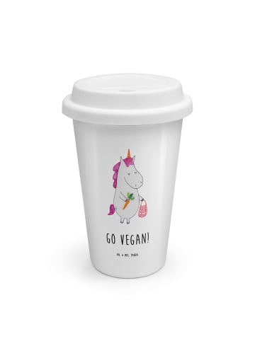 Mr. & Mrs. Panda Trinkbecher Einhorn Vegan mit Spruch in Weiß