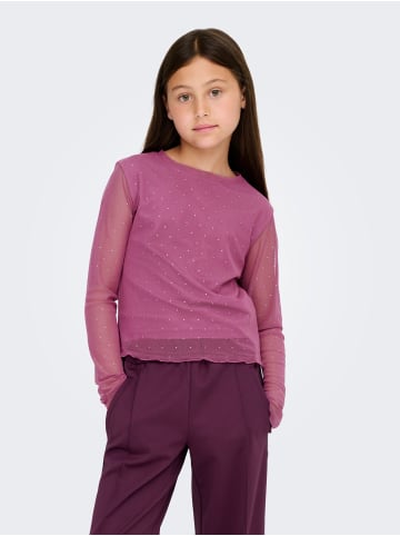 KIDS ONLY Langarmshirt KOGJADA LIFE L/S RHINESTONE MESH TOP in rose wine