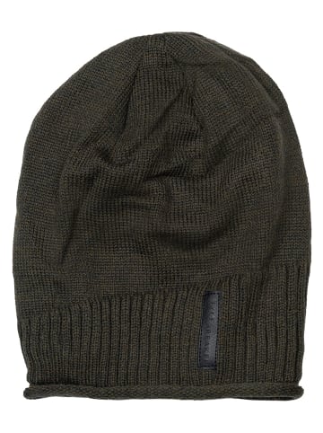 styleBREAKER Feinstrick Beanie Mütze in Tannengrün