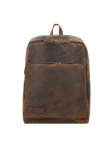 Plevier Hertz Rucksack Leder 45 cm Laptopfach in dunkelbraun