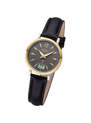 Regent Armbanduhr Regent Funkuhren schwarz extra groß (ca. 30mm)