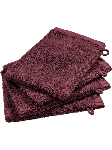 Erwin Müller Frottier, Jacquard Waschhandschuh 4er-Pack Sigmaringen in beere