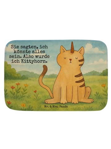 Mr. & Mrs. Panda Badvorleger Einhorn Katze Design mit Spruch in Weiß