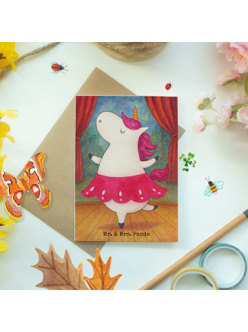 Mr. & Mrs. Panda babykarte Einhorn Ballerina Design ohne Spruch in Weiß