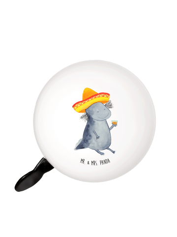 Mr. & Mrs. Panda Fahrrad Klingel Axolotl Tequila ohne Spruch in Weiß