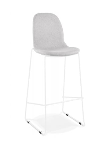 KADIMA DESIGN Barhocker Sitz 75 cm Metall Textil | Minimalistisches Design in Grau-Weiß