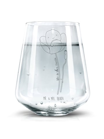 Mr. & Mrs. Panda Trinkglas Blume Mohnblume ohne Spruch in Transparent