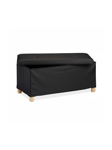 relaxdays Sitzbank in Schwarz - (B)76 x (H)35 x (T)37 cm