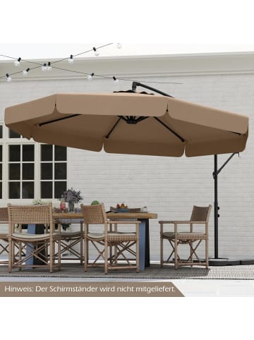 COSTWAY Sonnenschirm 300 cm, inkl. Schutzhülle in Braun