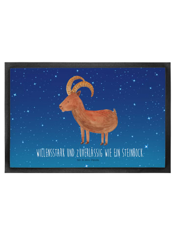 Mr. & Mrs. Panda Schmutzfangmatte Sternzeichen Steinbock mit Spruch in Sternenhimmel Blau