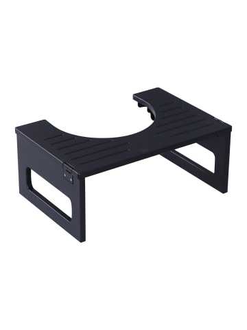 relaxdays Toilettenhocker in Schwarz - (B)43 x (H)18 x (T)27,5 cm
