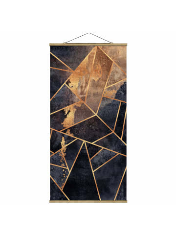 WALLART Stoffbild - Elisabeth Fredriksson - Onyx mit Gold in Schwarz