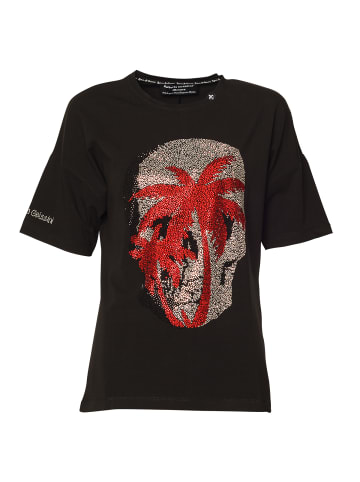 Roberto Geissini Skull Palm T-Shirt Schwarz